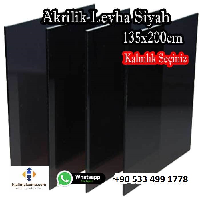 5 mm Siyah Akrilik Dökme Pleksi 135x200 cm
