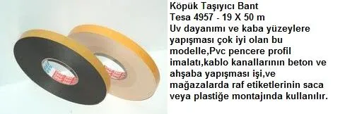 4957 Çift Taraflı Köpük Bant - 19mm X 50m