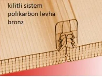 10 mm Kilitli Sistem Polikarbon Panel - Bronz