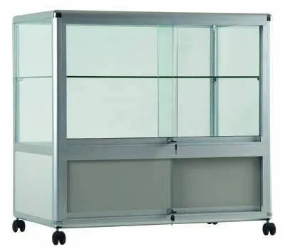 Vitrin banko sürgülü çift kapı dolaplı