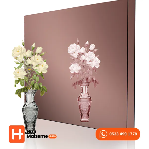 1.8 mm Bronz Yapışkansız Ayna Pleksi Akrilik 122x244 cm