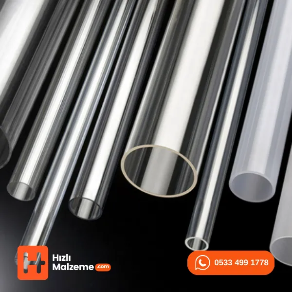 Akrilik Yuvarlak Boru Şeffaf ( Boy 1 Metre )