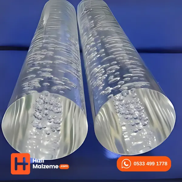 Akrilik Yuvarlak Köpüklü Çubuk Şeffaf ( Boy 2 Metre )