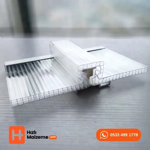 8 mm Kilitli Sistem Polikarbon Panel  -Şeffaf