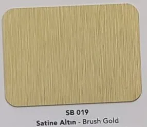 4 mm Gümüş Fırça Desenli ve Altın Fırça Desenli Alüminyum Kompozit Panel 125x320 cm