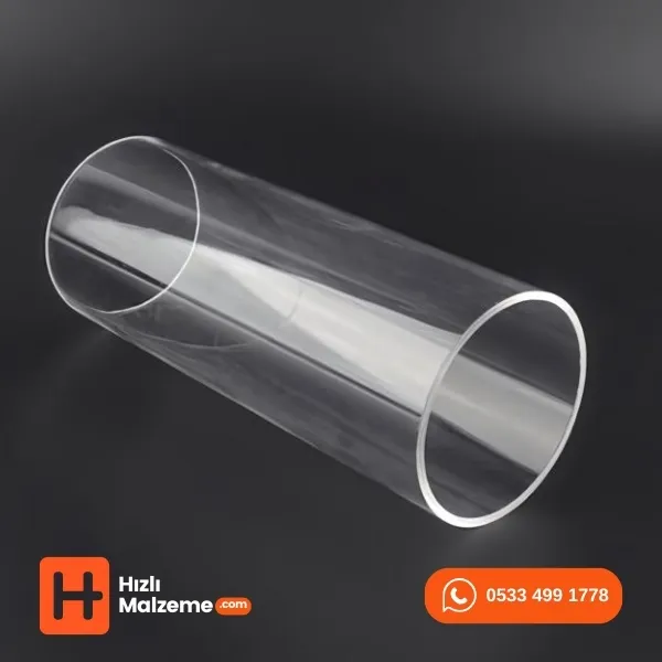 80/75 Çap 2 Metre Boy Akrilik Yuvarlak Boru Şeffaf