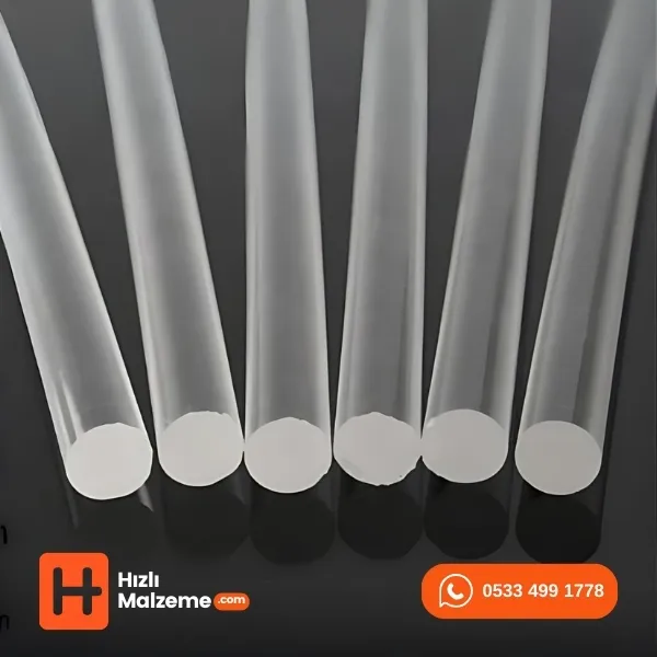 6mm Akrilik Yuvarlak Çubuk - Şeffaf 2 Metre Boy