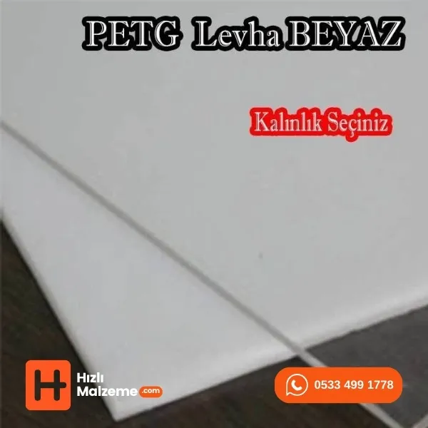 1 mm İthal Beyaz Petg Levha 125x205 cm