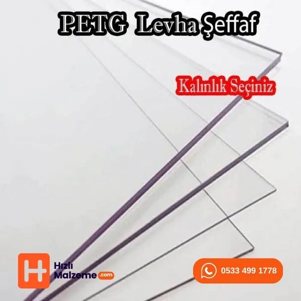 1.5 mm Şeffaf İthal Pet-G Levha 205x305 cm