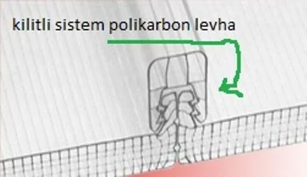 10 mm Kilitli Sistem Polikarbon Panel - Beyaz