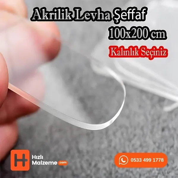 10 mm Şeffaf Akrilik Dökme Pleksi 100x200 cm