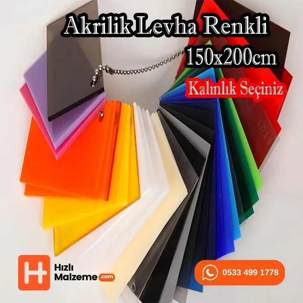 2.8 mm Renkli Akrilik Dökme Pleksi 150x200 cm