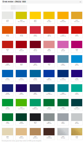 Oracal 8500 Translucent Folyo (7 yıllık) 1,26x50 m